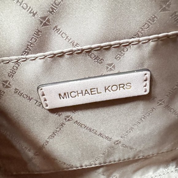 Michael Kors Avril Small Top Zip Satchel Shoulder Crossbody Bag MK Vanilla Pink - Picture 9 of 13